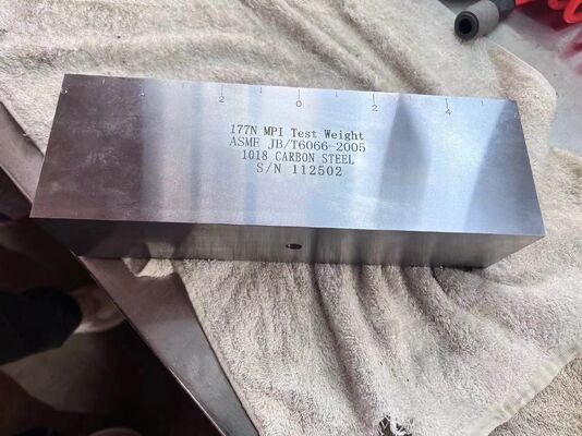 177N MPI Trọng lượng thử nghiệm 1018 Carbon Steel Magnetic Particle Inspection Calibration Block Comply ASME JB/T6066-2005 DC Magnetic Yoke Lifting Force Test Sample